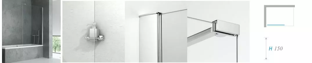 Шторка на ванну стеклянная «New Trendy» New Modus 19/150 EXK-1918 прозрачная/хром универсальная Шторка на ванну стеклянная «New Trendy» New Modus 19/150 EXK-1918 прозрачная/хром универсальная