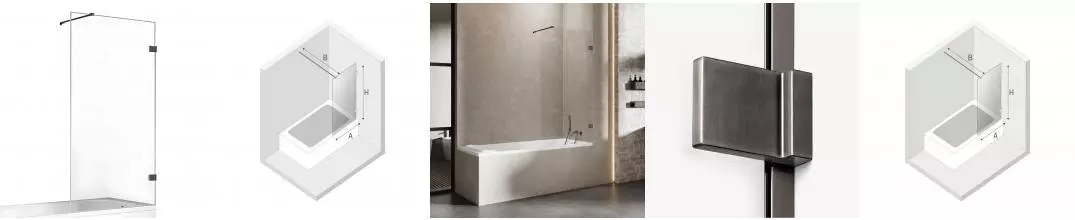 Шторка на ванну стеклянная «New Trendy» Avexa 80/150 EXK-3518-WP прозрачная/оружейная сталь универсальная Шторка на ванну стеклянная «New Trendy» Avexa 80/150 EXK-3518-WP прозрачная/оружейная сталь универсальная