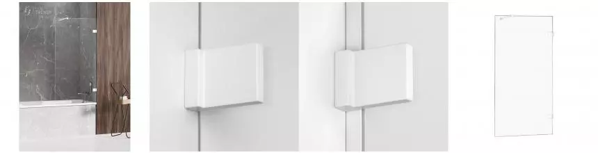 Шторка на ванну стеклянная «New Trendy» Avexa 100/150 EXK-2965-WP прозрачная/белая универсальная