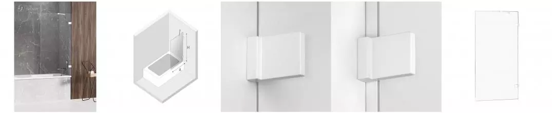 Шторка на ванну стеклянная «New Trendy» Avexa 50/150 EXK-2960 прозрачная/белая универсальная Шторка на ванну стеклянная «New Trendy» Avexa 50/150 EXK-2960 прозрачная/белая универсальная