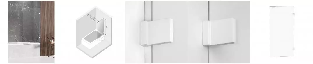 Шторка на ванну стеклянная «New Trendy» Avexa 60/150 EXK-2961-WP прозрачная/белая универсальная