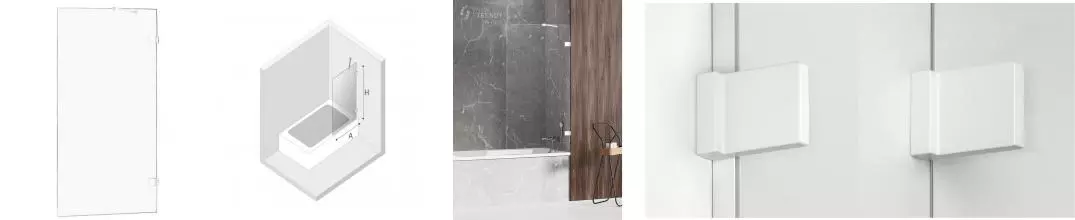 Шторка на ванну стеклянная «New Trendy» Avexa 70/150 EXK-2962 прозрачная/белая универсальная