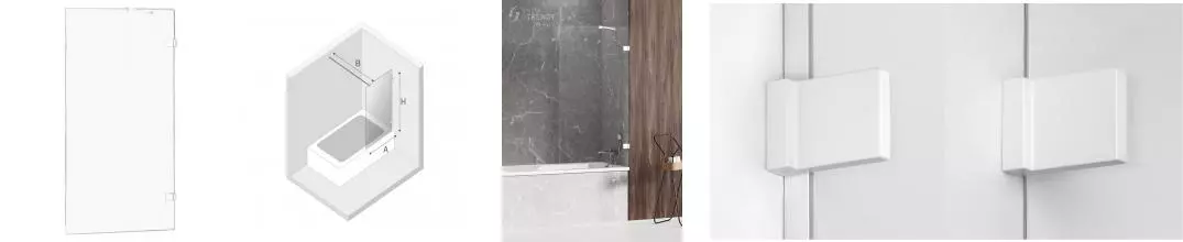 Шторка на ванну стеклянная «New Trendy» Avexa 70/150 EXK-2962-WP прозрачная/белая универсальная