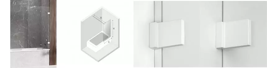 Шторка на ванну стеклянная «New Trendy» Avexa 90/150 EXK-2964-WP прозрачная/белая универсальная