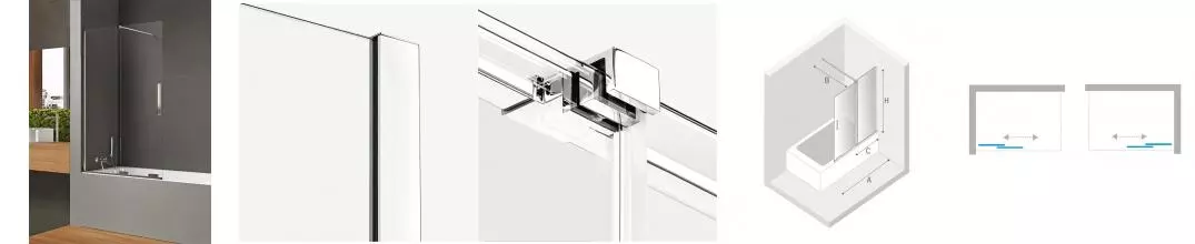 Шторка на ванну стеклянная «New Trendy» Smart 100/150 EXK-4096 прозрачная/хром универсальная Шторка на ванну стеклянная «New Trendy» Smart 100/150 EXK-4096 прозрачная/хром универсальная