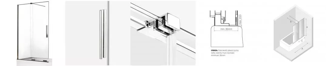 Шторка на ванну стеклянная «New Trendy» Smart 150/150 прозрачная/хром универсальная