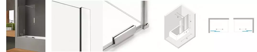 Шторка на ванну стеклянная «New Trendy» Smart 90/150 EXK-4095 прозрачная/хром универсальная Шторка на ванну стеклянная «New Trendy» Smart 90/150 EXK-4095 прозрачная/хром универсальная