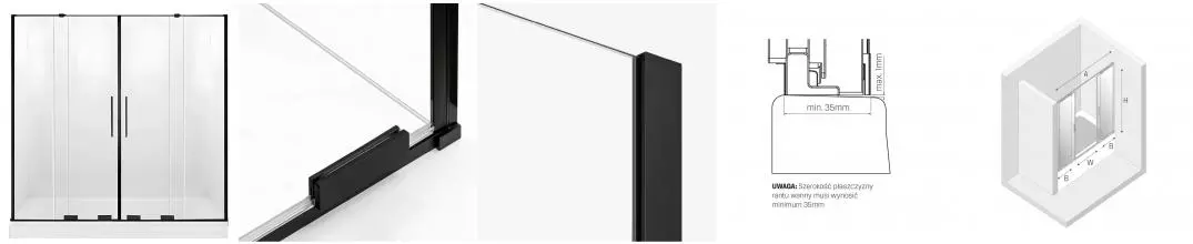 Шторка на ванну стеклянная «New Trendy» Smart Black 130/150 прозрачная/чёрная Шторка на ванну стеклянная «New Trendy» Smart Black 130/150 прозрачная/чёрная