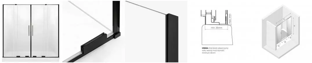 Шторка на ванну стеклянная «New Trendy» Smart Black 140/150 прозрачная/чёрная Шторка на ванну стеклянная «New Trendy» Smart Black 140/150 прозрачная/чёрная