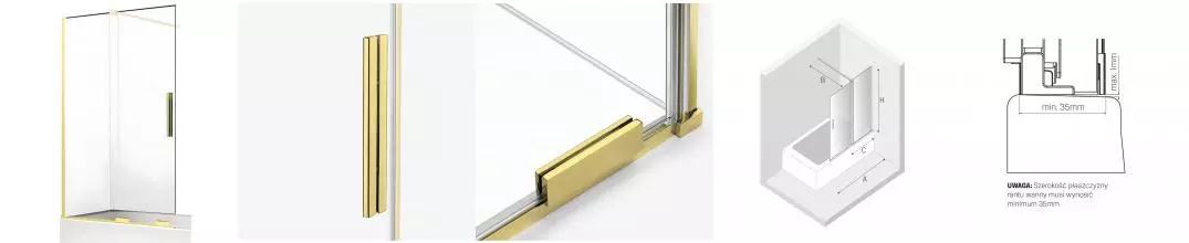 Шторка на ванну стеклянная «New Trendy» Smart 110/150 EXK-4305 прозрачная/светлое золото универсальная Шторка на ванну стеклянная «New Trendy» Smart 110/150 EXK-4305 прозрачная/светлое золото универсальная