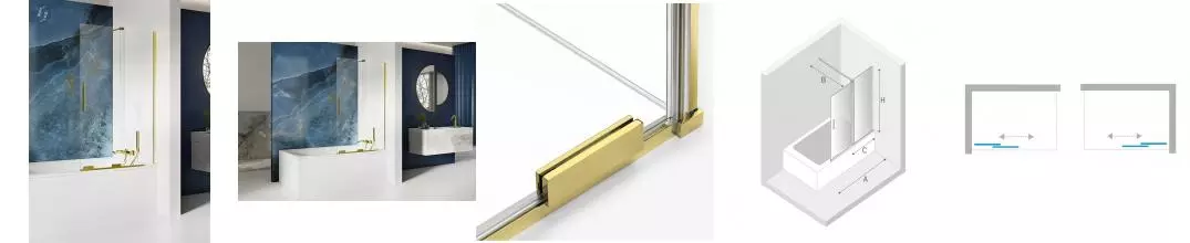 Шторка на ванну стеклянная «New Trendy» Smart 120/150 EXK-4306 прозрачная/светлое золото универсальная Шторка на ванну стеклянная «New Trendy» Smart 120/150 EXK-4306 прозрачная/светлое золото универсальная