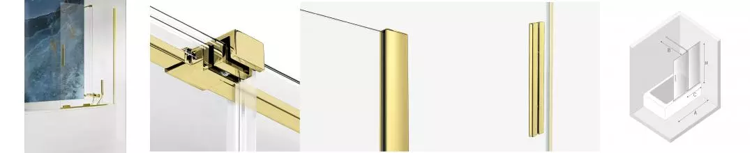 Шторка на ванну стеклянная «New Trendy» Smart 80/150 EXK-4302 прозрачная/светлое золото универсальная Шторка на ванну стеклянная «New Trendy» Smart 80/150 EXK-4302 прозрачная/светлое золото универсальная