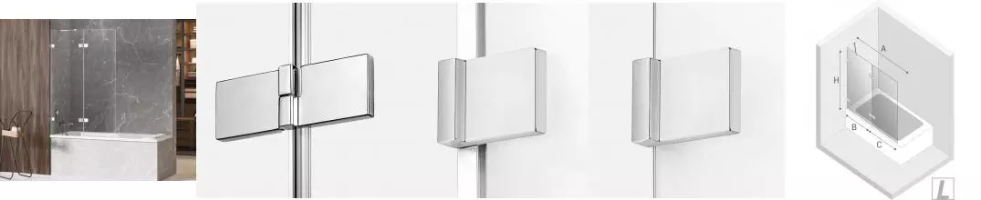 Шторка на ванну стеклянная «New Trendy» Avexa 100/150 EXK-1954 прозрачная/хром левая Шторка на ванну стеклянная «New Trendy» Avexa 100/150 EXK-1954 прозрачная/хром левая