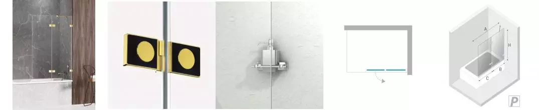 Шторка на ванну стеклянная «New Trendy» Avexa 100/150 EXK-2183 прозрачная/золото правая Шторка на ванну стеклянная «New Trendy» Avexa 100/150 EXK-2183 прозрачная/золото правая