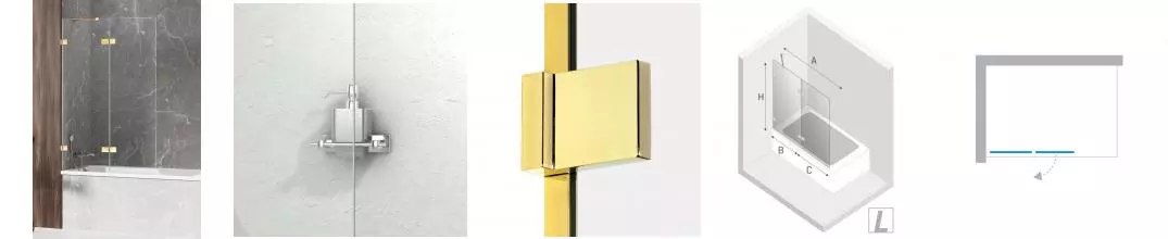 Шторка на ванну стеклянная «New Trendy» Avexa 110/150 EXK-2184 прозрачная/золото левая Шторка на ванну стеклянная «New Trendy» Avexa 110/150 EXK-2184 прозрачная/золото левая