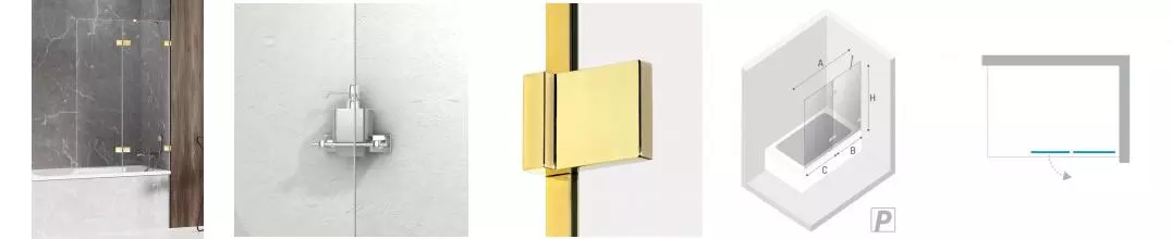 Шторка на ванну стеклянная «New Trendy» Avexa 110/150 EXK-2185 прозрачная/золото правая Шторка на ванну стеклянная «New Trendy» Avexa 110/150 EXK-2185 прозрачная/золото правая