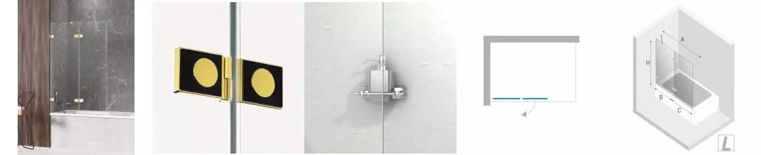 Шторка на ванну стеклянная «New Trendy» Avexa 120/150 EXK-2186 прозрачная/золото левая Шторка на ванну стеклянная «New Trendy» Avexa 120/150 EXK-2186 прозрачная/золото левая