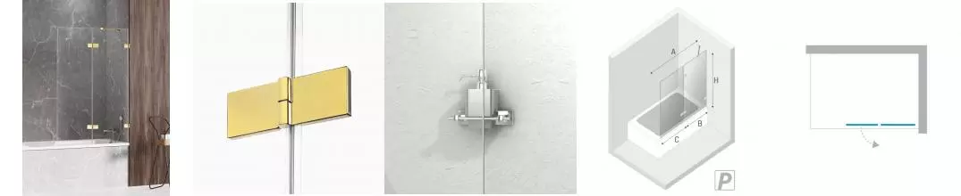 Шторка на ванну стеклянная «New Trendy» Avexa 120/150 EXK-2187 прозрачная/золото правая Шторка на ванну стеклянная «New Trendy» Avexa 120/150 EXK-2187 прозрачная/золото правая