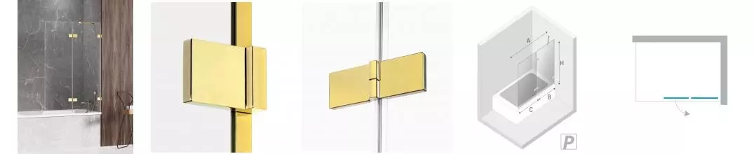 Шторка на ванну стеклянная «New Trendy» Avexa 130/150 EXK-2189 прозрачная/золото правая Шторка на ванну стеклянная «New Trendy» Avexa 130/150 EXK-2189 прозрачная/золото правая