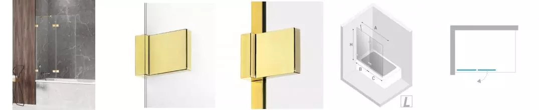 Шторка на ванну стеклянная «New Trendy» Avexa 140/150 EXK-2190 прозрачная/золото левая Шторка на ванну стеклянная «New Trendy» Avexa 140/150 EXK-2190 прозрачная/золото левая