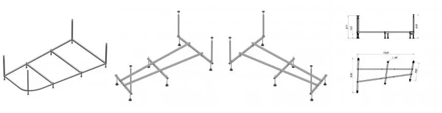 Каркас для ванны «Am.Pm» Spirit 160/100 серый универсальный