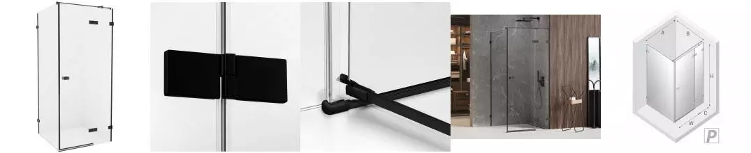 Душевой угол-ограждение «New Trendy» Avexa Black 120/120 прозрачный/чёрный матовый квадратный без поддона правый Душевой угол-ограждение «New Trendy» Avexa Black 120/120 прозрачный/чёрный матовый квадратный без поддона правый