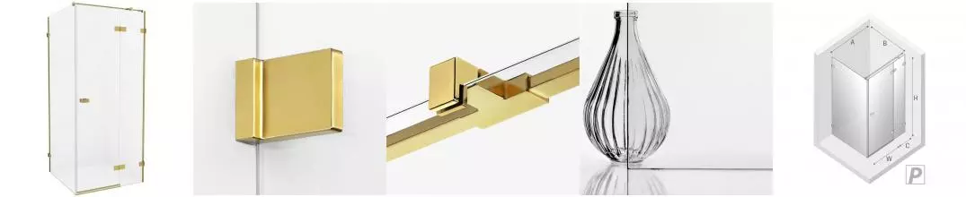 Душевой угол-ограждение «New Trendy» Avexa Gold Brushed 110/110 прозрачный/брашированное золото квадратный без поддона правый Душевой угол-ограждение «New Trendy» Avexa Gold Brushed 110/110 прозрачный/брашированное золото квадратный без поддона правый
