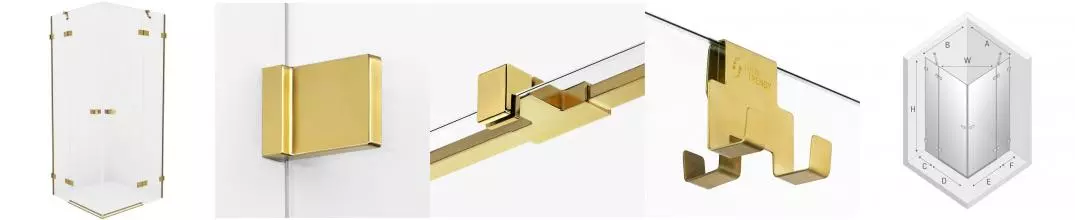 Душевой угол-ограждение «New Trendy» Avexa Gold Brushed 120/120 прозрачный/брашированное золото квадратный без поддона Душевой угол-ограждение «New Trendy» Avexa Gold Brushed 120/120 прозрачный/брашированное золото квадратный без поддона