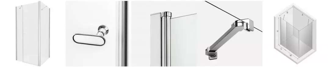 Душевой угол-ограждение «New Trendy» New Soleo Chrome 110/110 прозрачный/хром квадратный без поддона универсальный Душевой угол-ограждение «New Trendy» New Soleo Chrome 110/110 прозрачный/хром квадратный без поддона универсальный