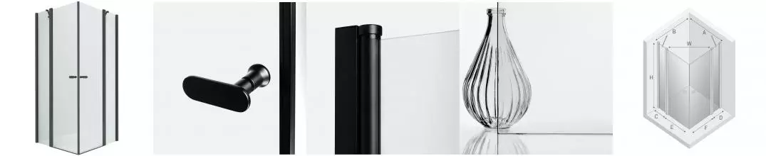 Душевой угол-ограждение «New Trendy» New Soleo 2D Black 120/120 прозрачный/чёрный матовый квадратный без поддона Душевой угол-ограждение «New Trendy» New Soleo 2D Black 120/120 прозрачный/чёрный матовый квадратный без поддона