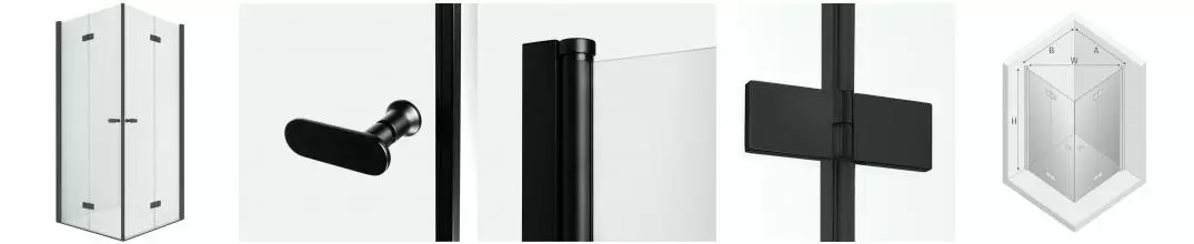 Душевой угол-ограждение «New Trendy» New Soleo 2D Black 70/70 прозрачный/чёрный матовый квадратный без поддона Душевой угол-ограждение «New Trendy» New Soleo 2D Black 70/70 прозрачный/чёрный матовый квадратный без поддона