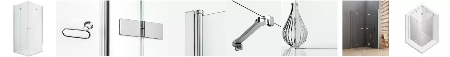 Душевой угол-ограждение «New Trendy» New Soleo 2D Chrome 80/80 прозрачный/хром квадратный без поддона 