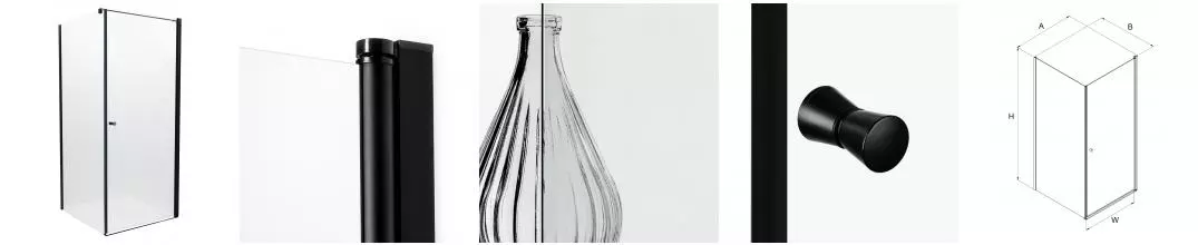 Душевой угол-ограждение «New Trendy» Superia Black 80/80 прозрачный/чёрный матовый квадратный без поддона универсальный Душевой угол-ограждение «New Trendy» Superia Black 80/80 прозрачный/чёрный матовый квадратный без поддона универсальный