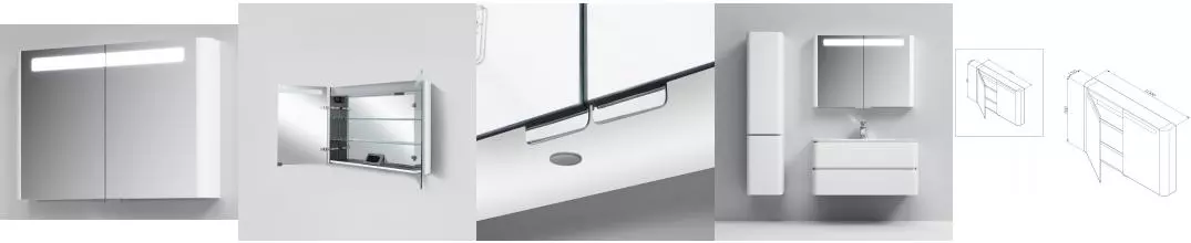 Зеркальный шкаф «Am.Pm» Sensation 100 с подсветкой белый