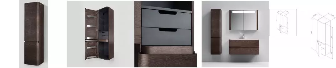 Пенал «Am.Pm» Sensation 40 подвесной табачный дуб левый