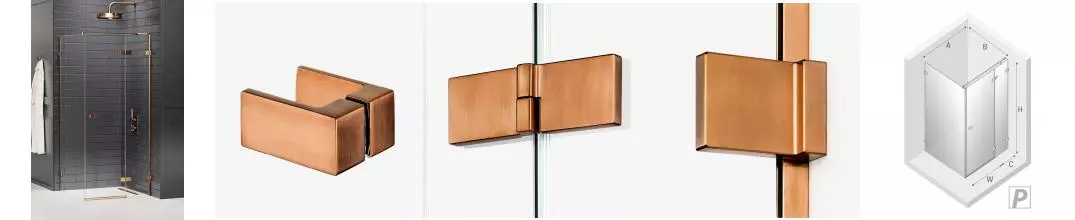 Душевой угол-ограждение «New Trendy» Avexa Copper Brushed 120/90 прозрачный/брашированная медь прямоугольный без поддона правый Душевой угол-ограждение «New Trendy» Avexa Copper Brushed 120/90 прозрачный/брашированная медь прямоугольный без поддона правый