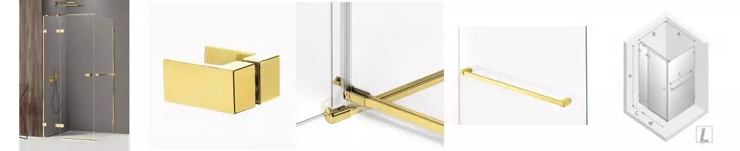 Душевой угол-ограждение «New Trendy» Avexa Gold Shine 80/70 прозрачный/золото прямоугольный без поддона левый Душевой угол-ограждение «New Trendy» Avexa Gold Shine 80/70 прозрачный/золото прямоугольный без поддона левый