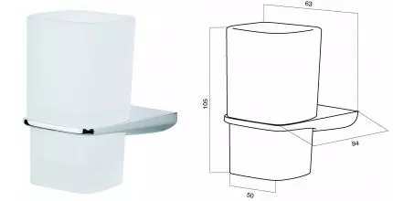 Стакан для зубных щёток «Am.Pm» Inspire на стену белый/хром