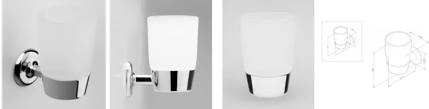 Стакан для зубных щёток «Am.Pm» Like на стену белый/хром Стакан для зубных щёток «Am.Pm» Like на стену белый/хром