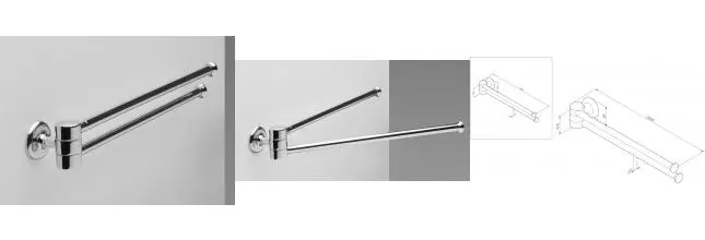 Полотенцедержатель двойной поворотный «Am.Pm» Like на стену хром Полотенцедержатель двойной поворотный «Am.Pm» Like на стену хром