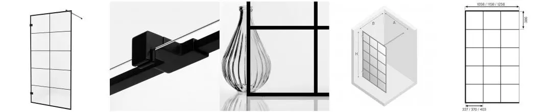 Душевая перегородка «New Trendy» Avexa Black Walk-in 110/200 прозрачная/чёрная матовая универсальная