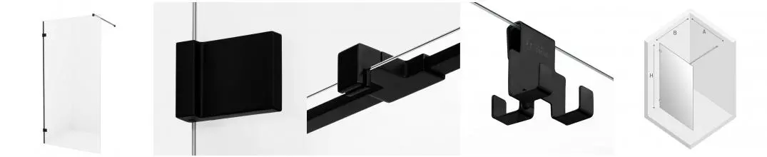 Душевая перегородка «New Trendy» Avexa Black Walk-in 130/200 прозрачная/чёрная матовая универсальная Душевая перегородка «New Trendy» Avexa Black Walk-in 130/200 прозрачная/чёрная матовая универсальная