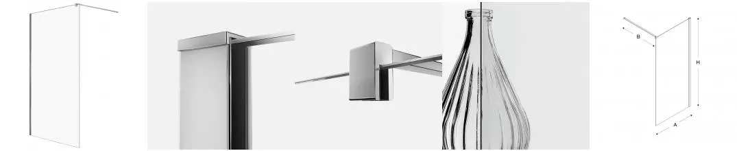 Душевая перегородка «New Trendy» Velio Chrome Walk-in 120/200 прозрачная/хром универсальная