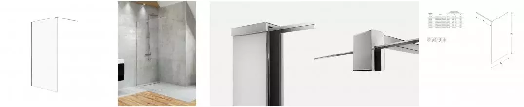 Душевая перегородка «New Trendy» Velio D-0132B 70/200 прозрачная/хром универсальная