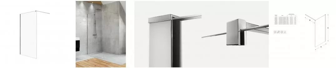 Душевая перегородка «New Trendy» Velio D-0133B 80/200 прозрачная/хром универсальная