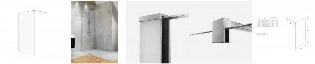 Душевая перегородка «New Trendy» Velio D-0134B 90/200 прозрачная/хром универсальная