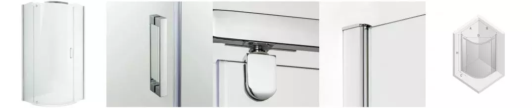 Душевой угол-ограждение «New Trendy» New Komfort Chrome 90/90 прозрачный/хром четверть круга без поддона универсальный 