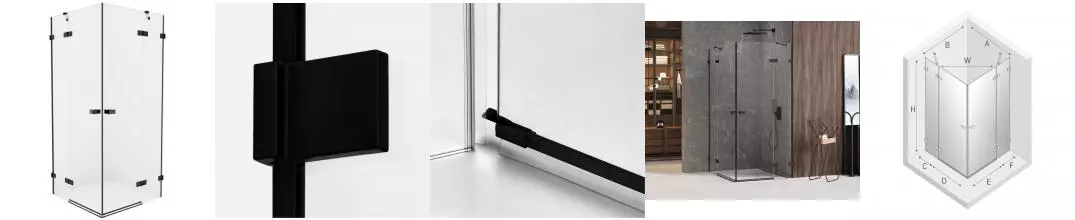 Душевой угол-ограждение «New Trendy» Avexa Black 110/100 прозрачный/чёрный матовый прямоугольный без поддона универсальный Душевой угол-ограждение «New Trendy» Avexa Black 110/100 прозрачный/чёрный матовый прямоугольный без поддона универсальный