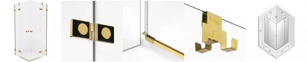Душевой угол-ограждение «New Trendy» Avexa Gold Brushed 110/80 прозрачный/брашированное золото прямоугольный без поддона универсальный Душевой угол-ограждение «New Trendy» Avexa Gold Brushed 110/80 прозрачный/брашированное золото прямоугольный без поддона универсальный