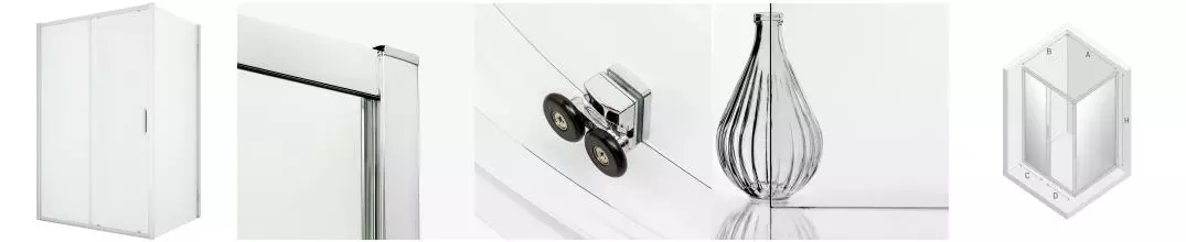 Душевой угол-ограждение «New Trendy» New Corrina Chrome 110/90 прозрачный/хром прямоугольный без поддона универсальный 